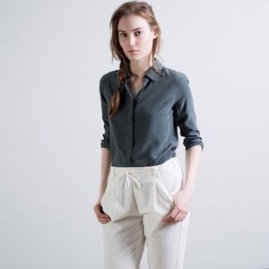 Everlane 100% silk rounded collar blouse
